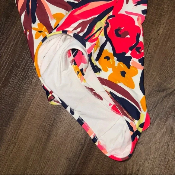 American Eagle Aerie Like New Floral Warm Tone One Piece Swimsuit - Picture 4 of 6